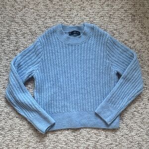 Mango Light Blue Knitted Braided Sweater